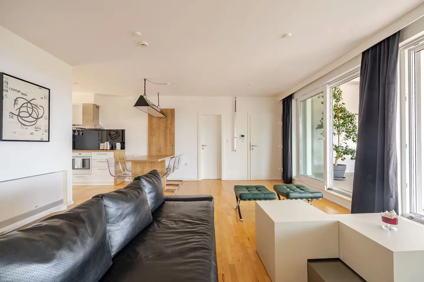 Sunlit villa interior